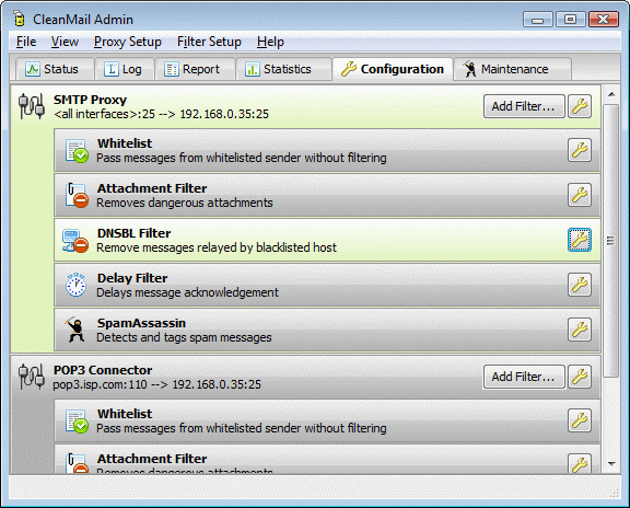 CleanMail Server screen shot